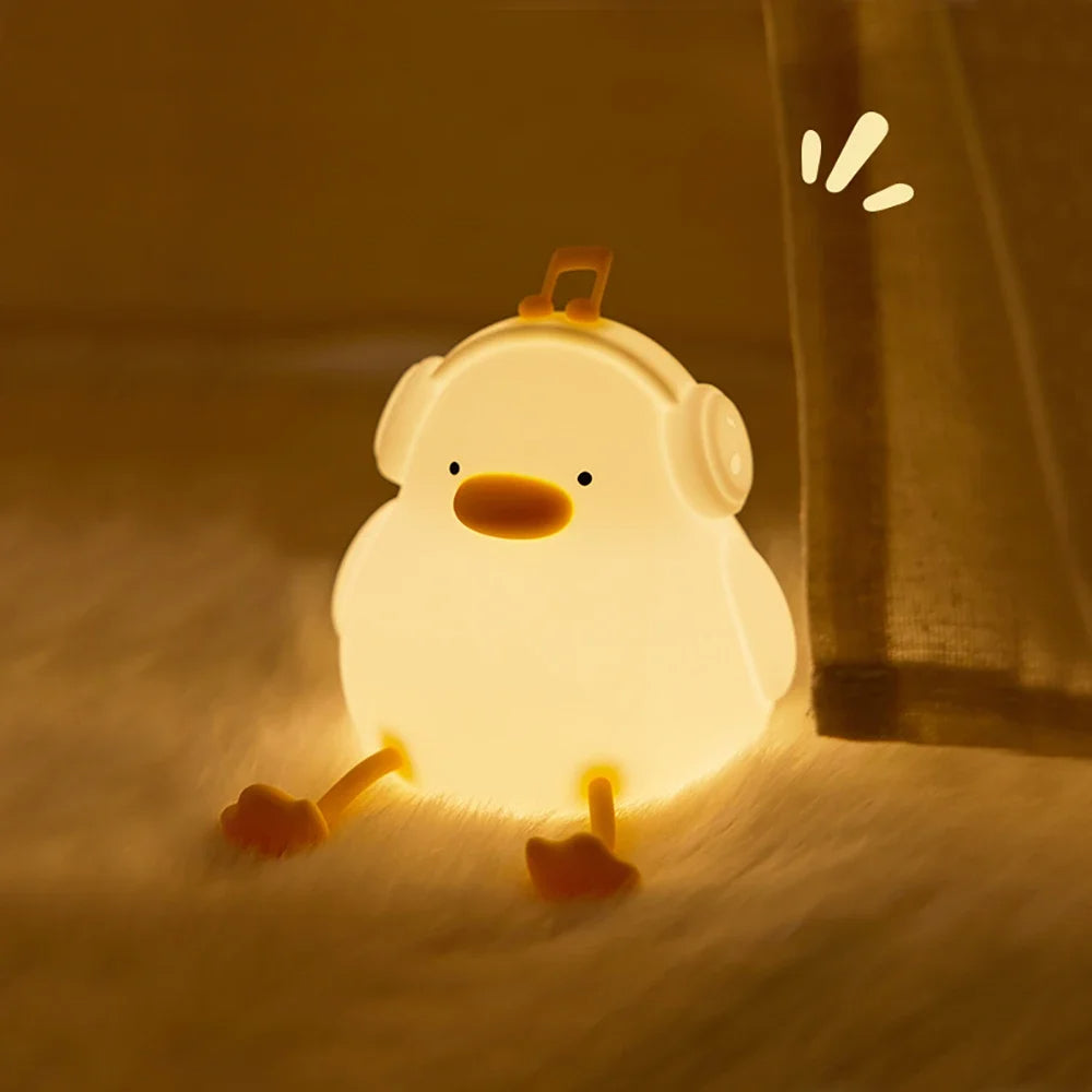 USB Rechargeable Duck LED Night Light for Kids Touch Timer & Dimming Gift