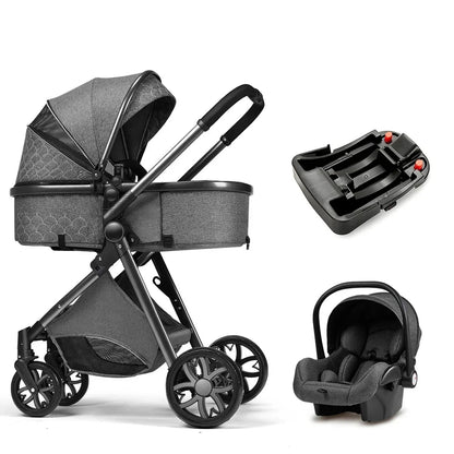 Portable 3in1 Baby Stroller Pram with Car Seat & ISOFIX for Newborns