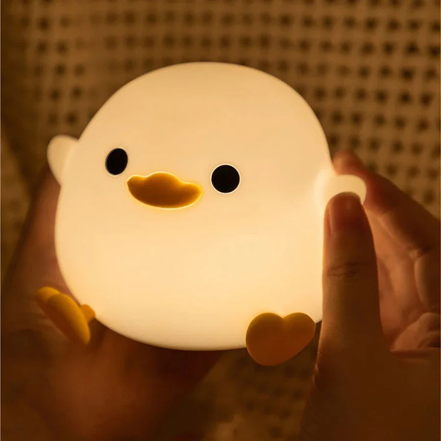 USB Rechargeable Duck LED Night Light for Kids Touch Timer & Dimming Gift